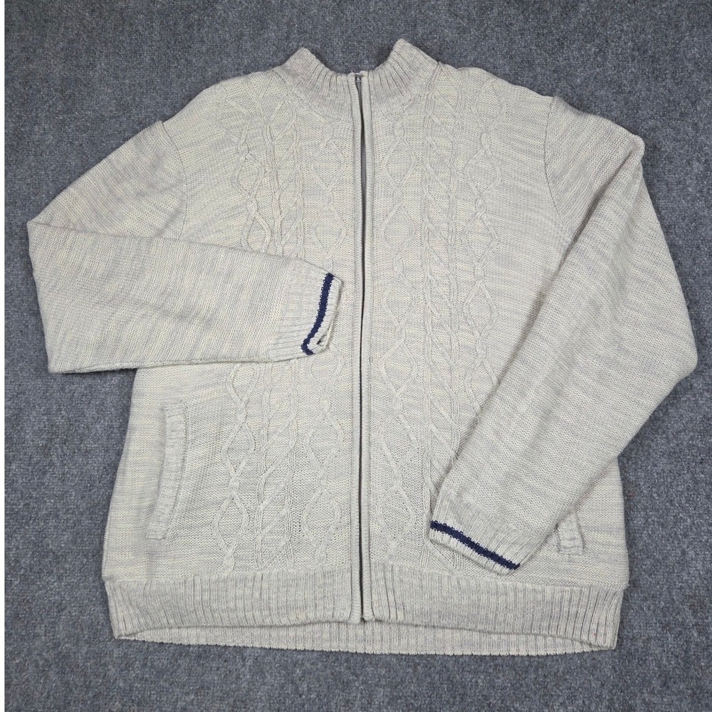 Atlas For Men Fleece Lined Cable Knit Full Zip Sweater Jacket Mens XXL
